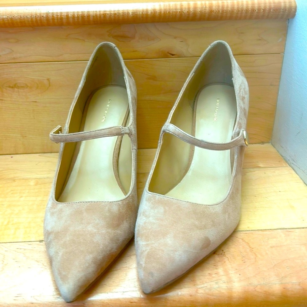 New Leather Tan Suede Pumps